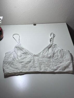Free People White Lace Bralette with Adjustable Straps